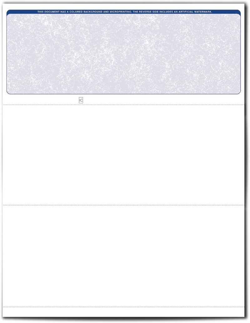 VersaCheck Secure Checks - 250 Blank Business Voucher Checks - Blue Classic - 250 Sheets Form #1000 - Check on Top - Image 2